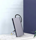 10-in-1 MacBook docking hub PD power bank compatible with Apple iPhone and laptops