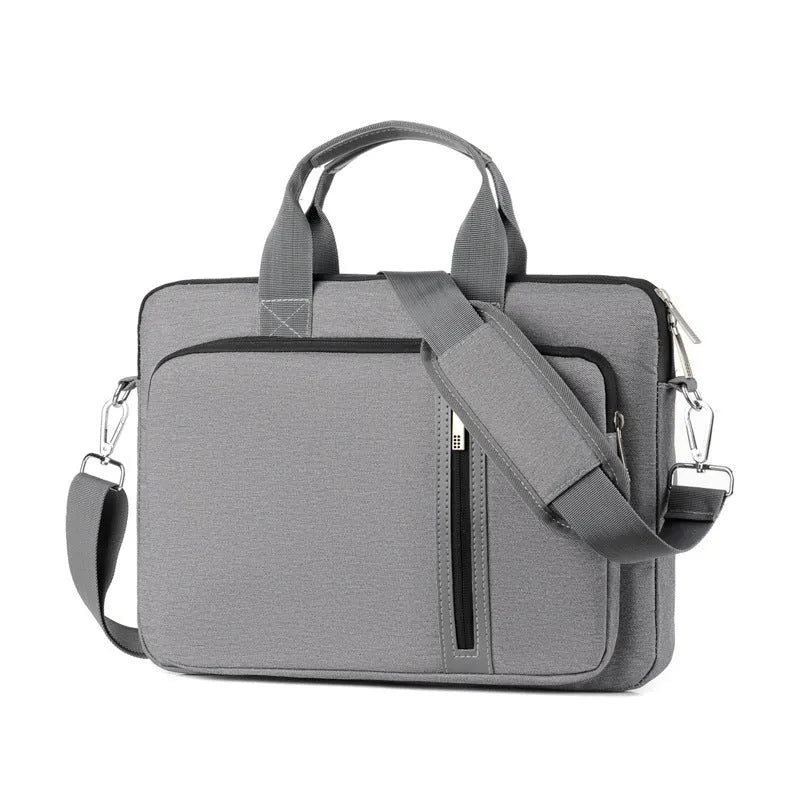 Large capacity portable shockproof nylon notebook bag in beige, designed for laptops