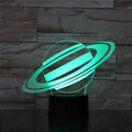 Nine planets series 3D small night light touch colour changing table lamp with black base and seven colour modes