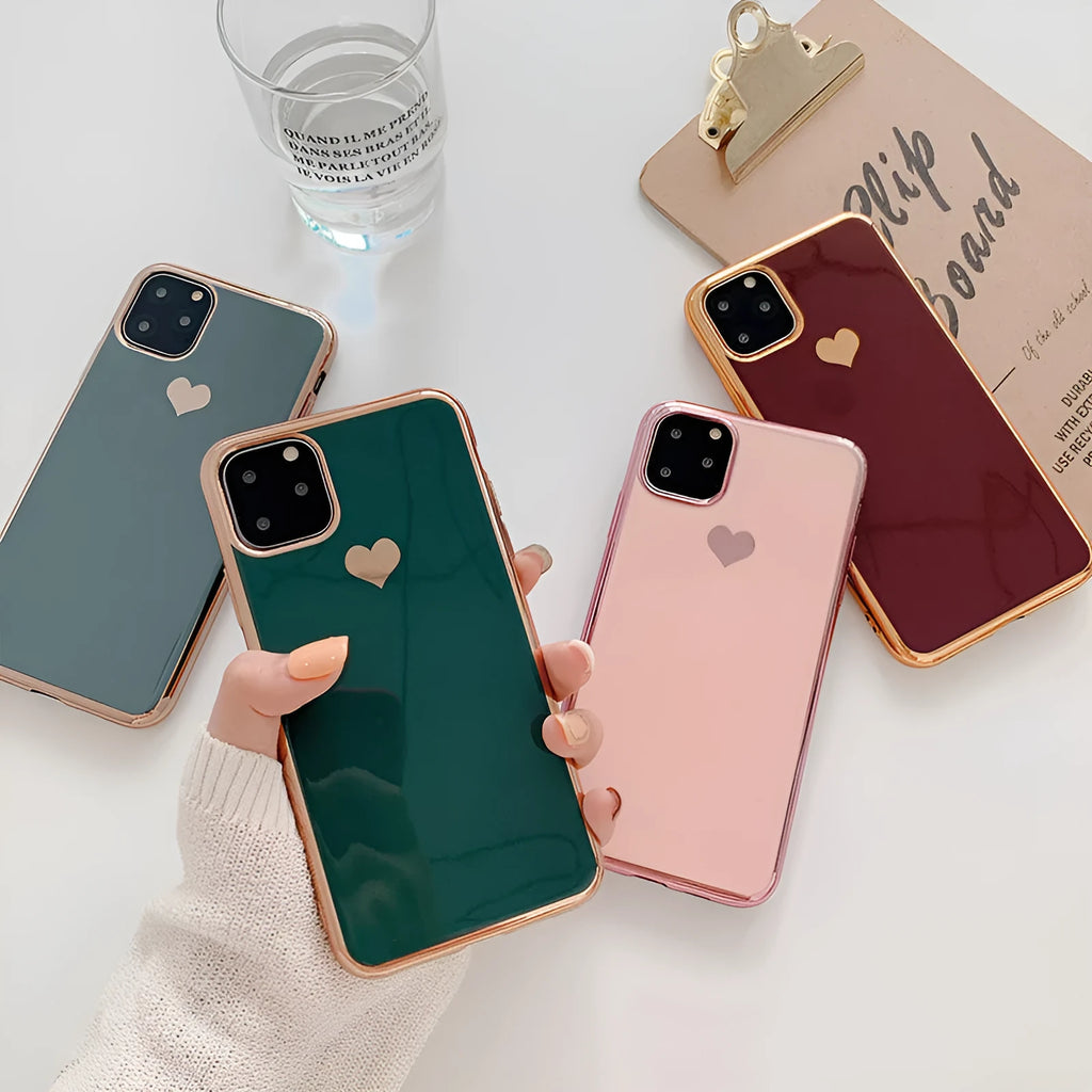 Simple solid colour TPU back cover phone case for iPhone models shown in blue.