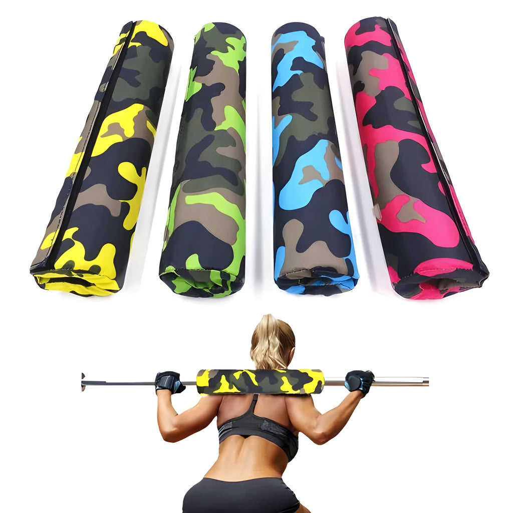 Sponge barbell sheath shoulder pad, 38.5cm long and 1.5cm thick, in black or camouflage colours
