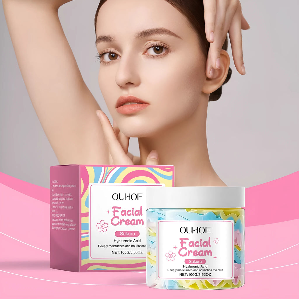 Sakura Butter Cream 100g face moisturiser in square 5.7cm jar