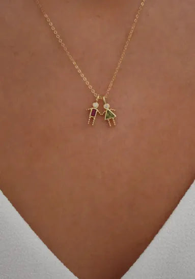 Gilded copper zodiac pendant necklace with inlaid zircon stones for boys, girls, and ladies