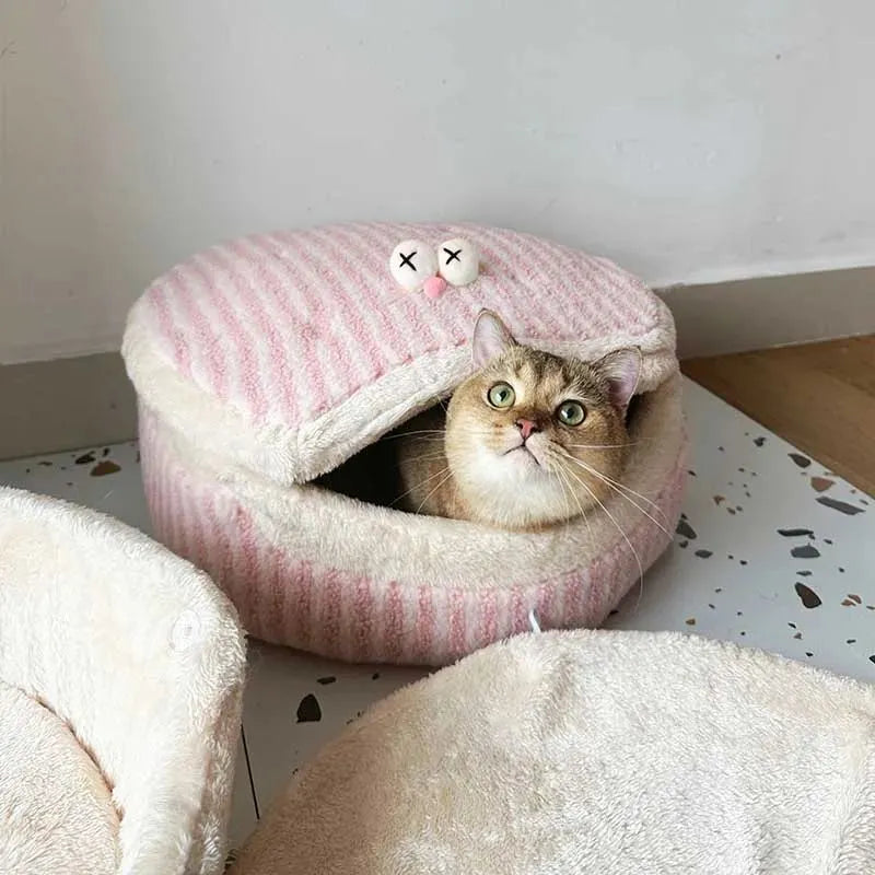 Causeway Braised Sandwich Cat Nest 45cm closed shape cat bed pink