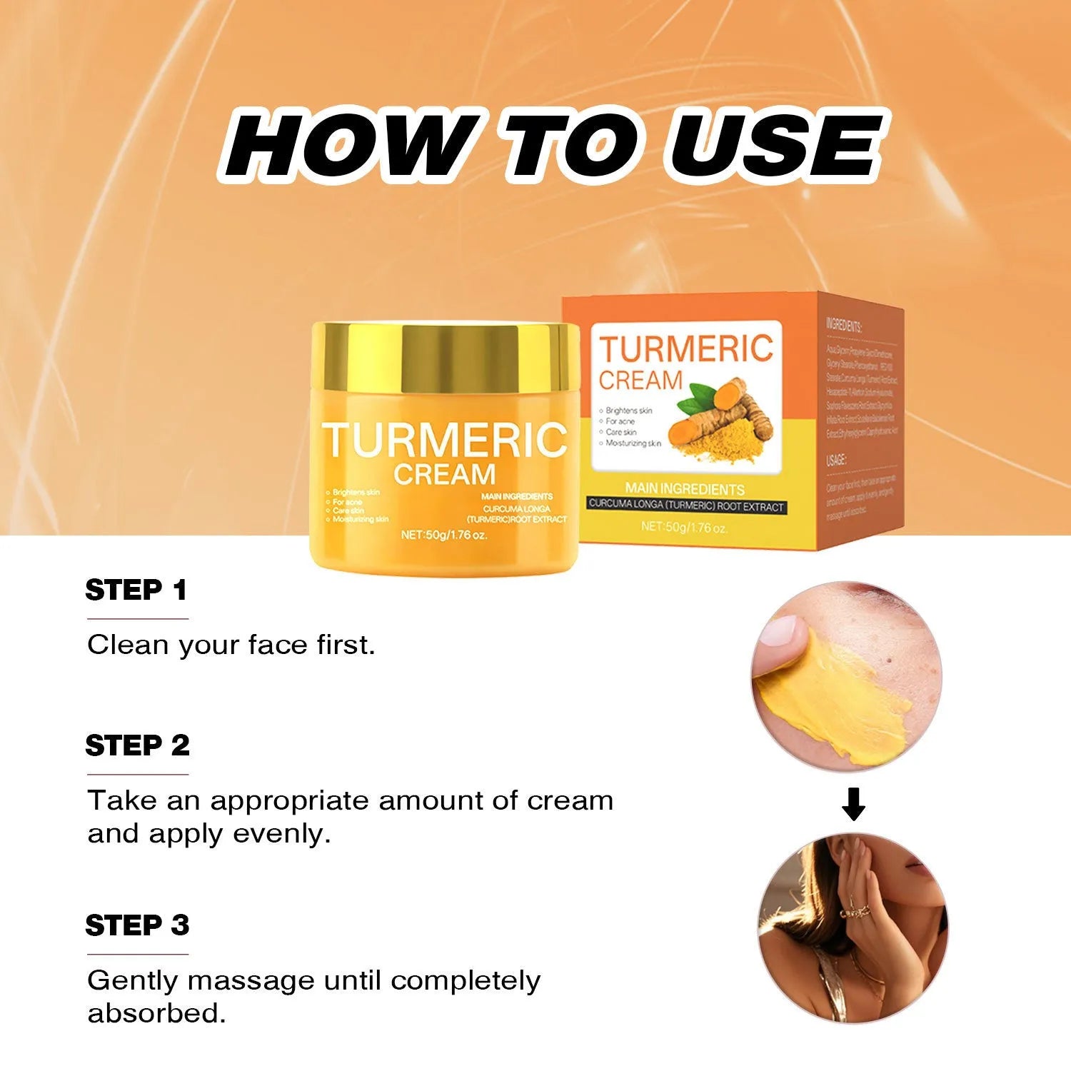 50g moisturising cream jar with brightening and hydrating properties for general skin types