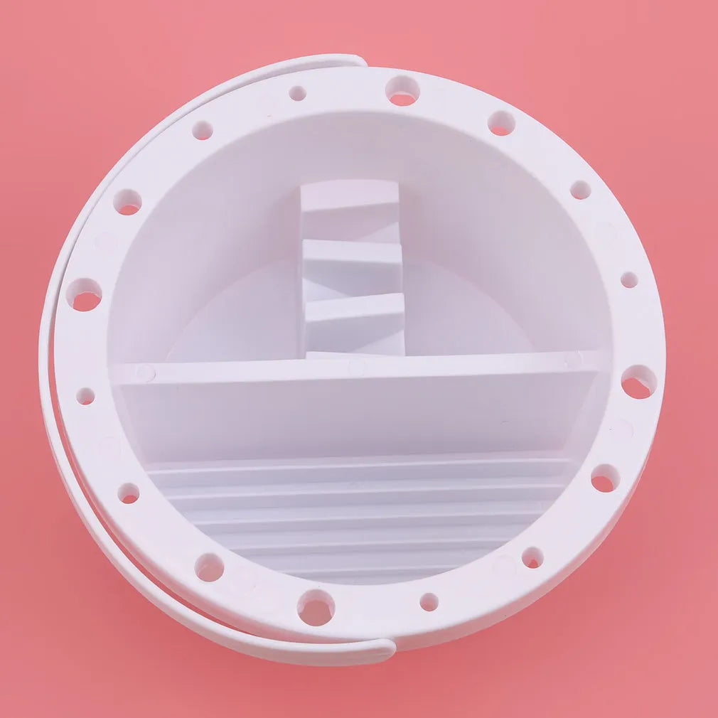 White plastic art brush holder with 16.5 cm diameter for painting supplies