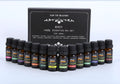 Aromatherapy essential oil set with 14 x 10ml bottles in 14 fragrances including lavender, lemon, and eucalyptus.