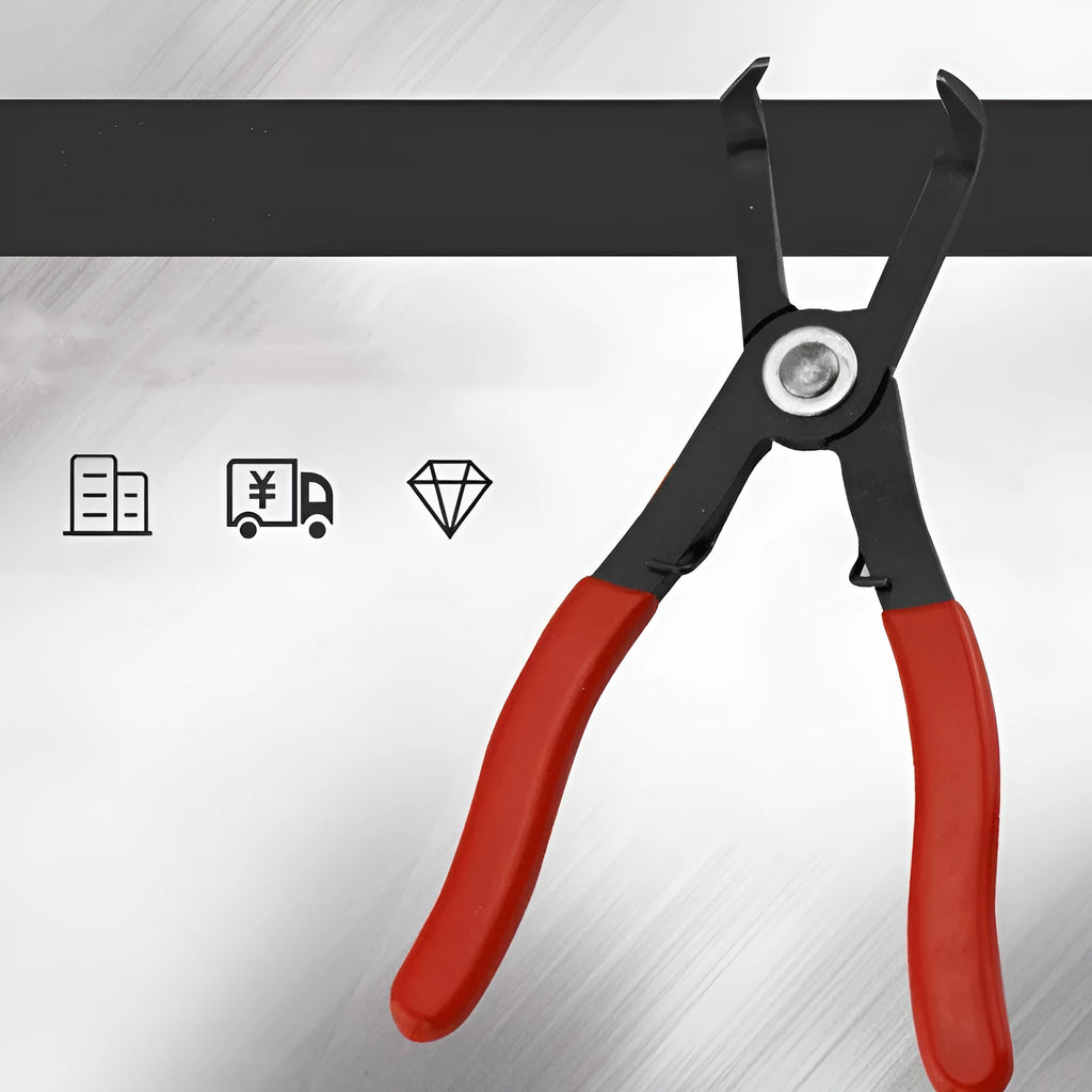 Red interior round nail removal pliers with adjustable 0-26mm opening for door panel fastener extraction
