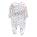 Baby onesie newborn romper long sleeve footed jumpsuit rainbow rabbit print casual wear Class A safety