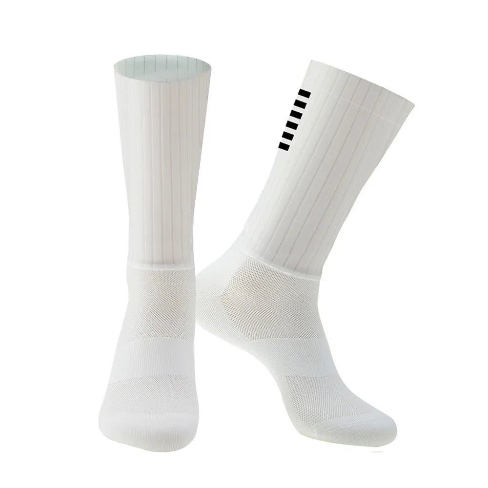 Cycling socks in chemical fibre blend fabric available in six colours for athletic sports