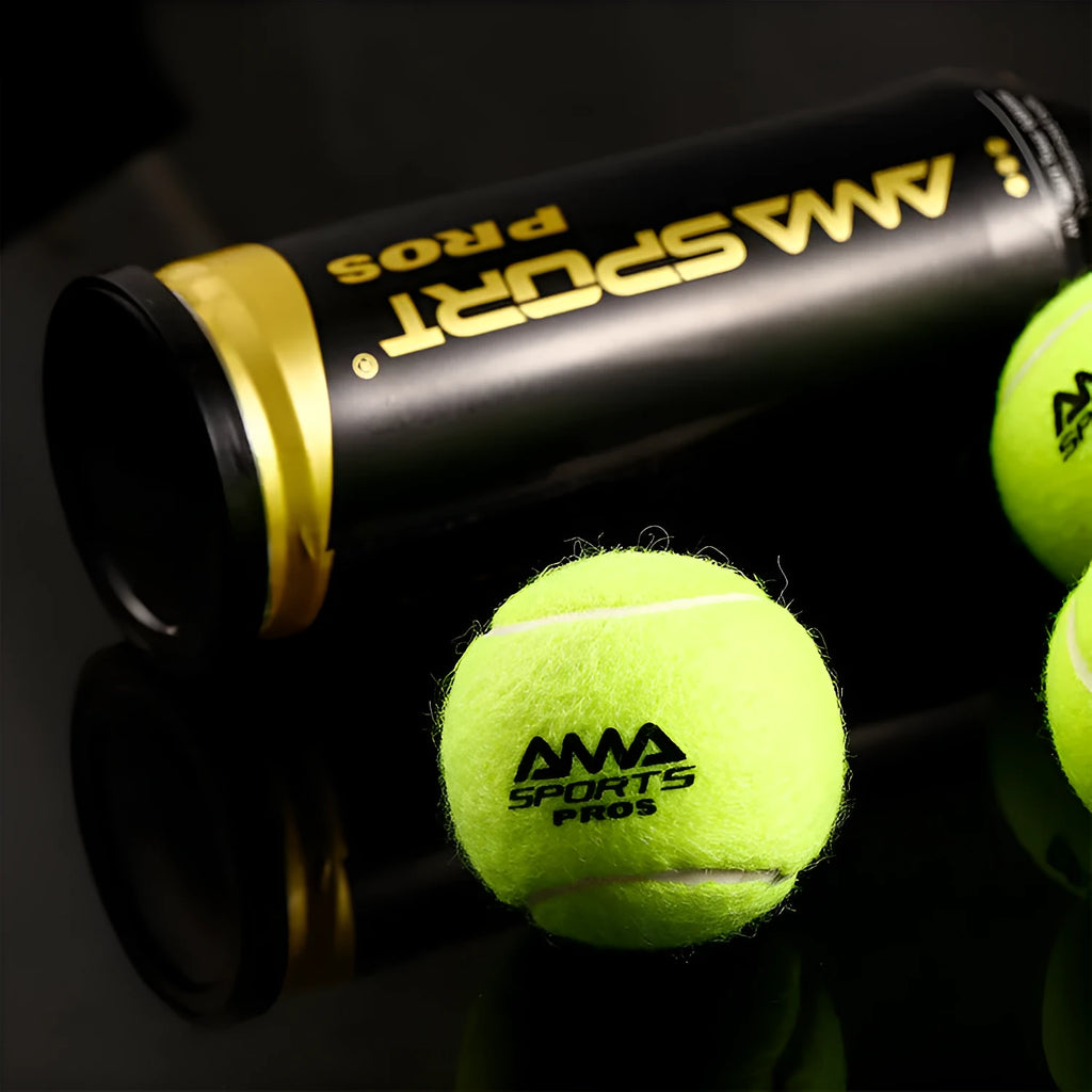 Cage plate tennis training balls in black, green and yellow colours for sports practice