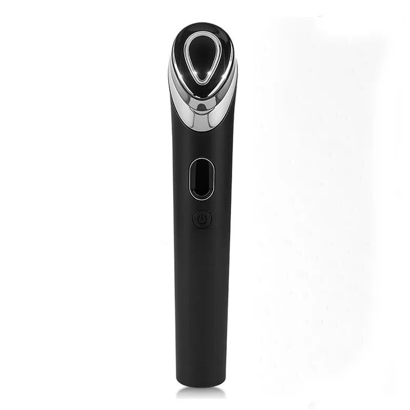 Black 7 colour light vibration eye and face massager on a dark background.