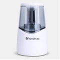 Electric pencil sharpener with plastic body, USB option, 467g, in black, white, pink, or blue