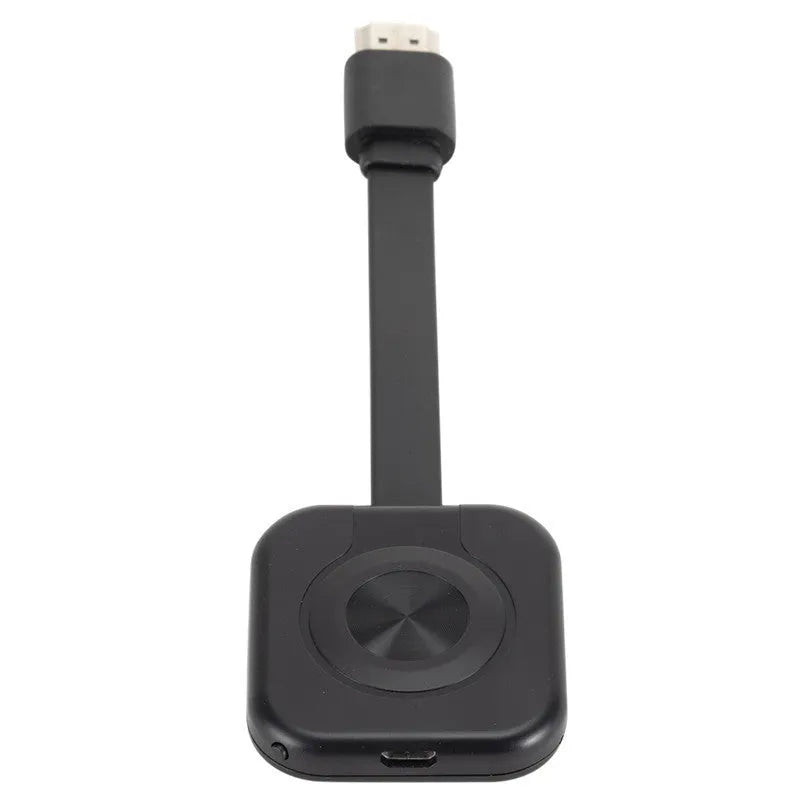 Wireless HDMI transmitter, compact 4.6 x 4.3 x 0.6 cm, for mobile same-screen projection with HDMI interface.