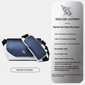 Light And Shadow Planetary Camera Crossbody Bag for Boys in blue and white, showing front view with splicing detail and shoulder strap