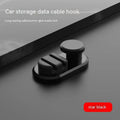 Car data cable storage hook in dark green with adhesive mount for vehicle organisation