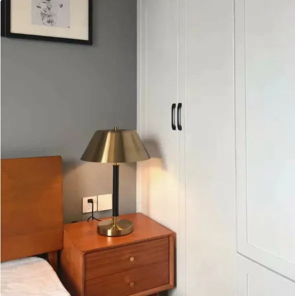 Nordic designer metal bedside lamp antique copper finish model room study living room