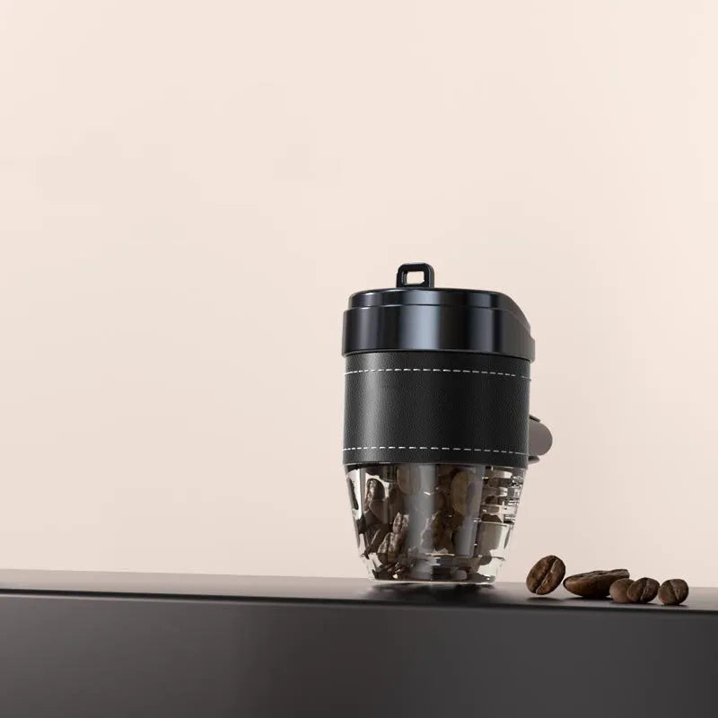 Coffee cup shaped solid car air freshener in black, brown, white, orange, or green.