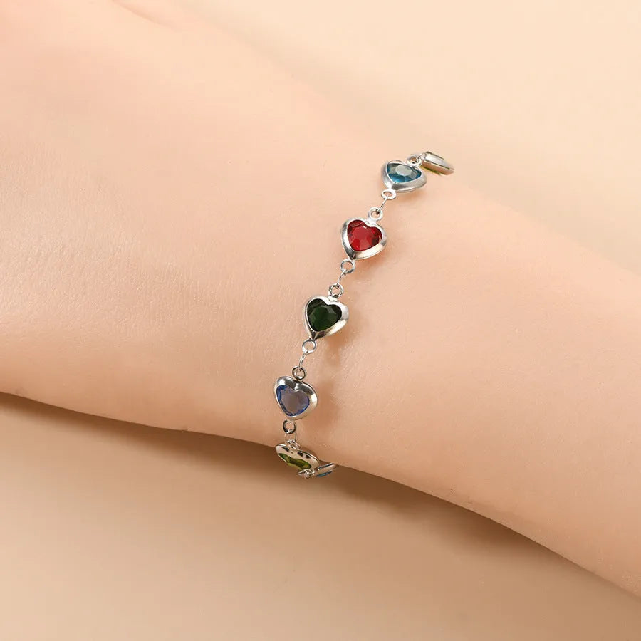 Geometric devil's eye stainless steel bracelet with colourful electroplated finish and oval pendant