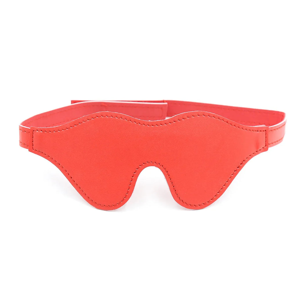 Women's three-dimensional leather eye mask with metal hardware and adjustable Velcro fastening