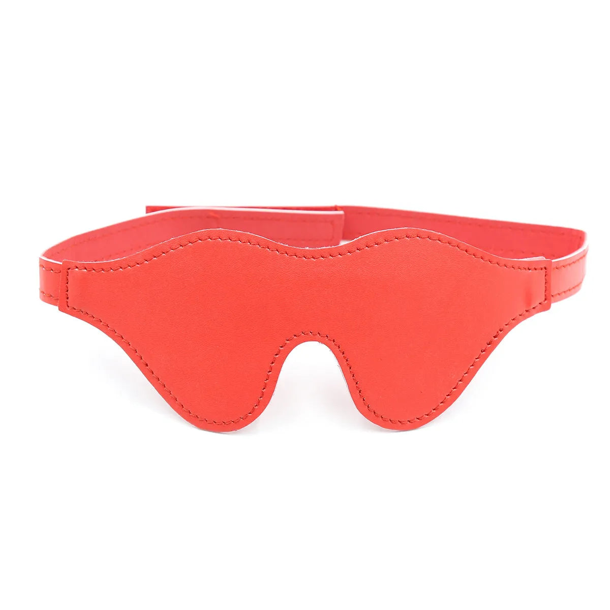 Women's three-dimensional leather eye mask with metal hardware and adjustable Velcro fastening