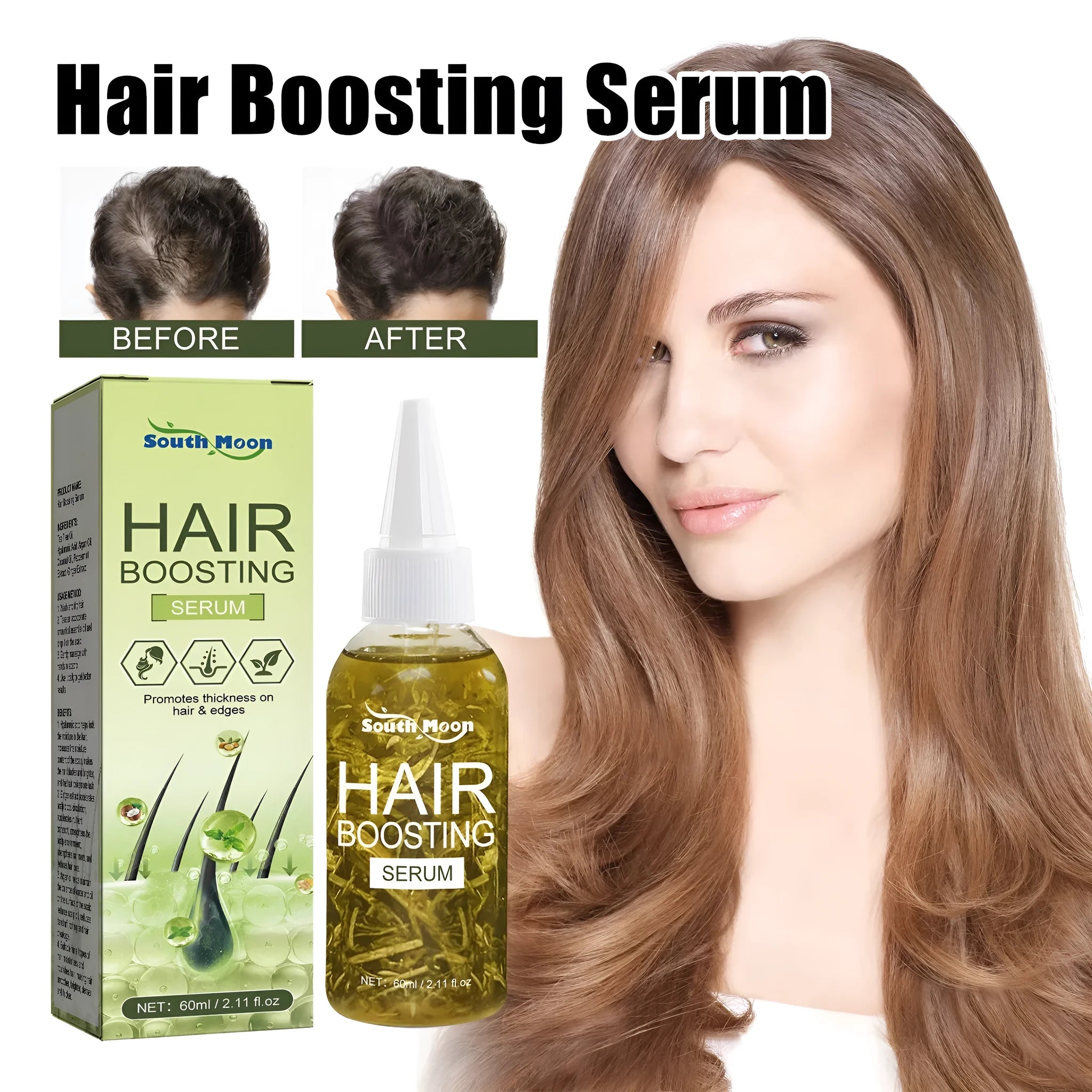 60ml bottle of anti-fall hair repair essential oil for dry, dense hair