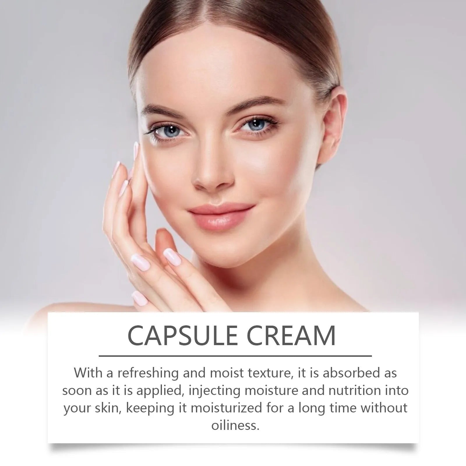 55g moisturising cream container showing gel formula with white balls containing tranexamic acid and nicotinamide