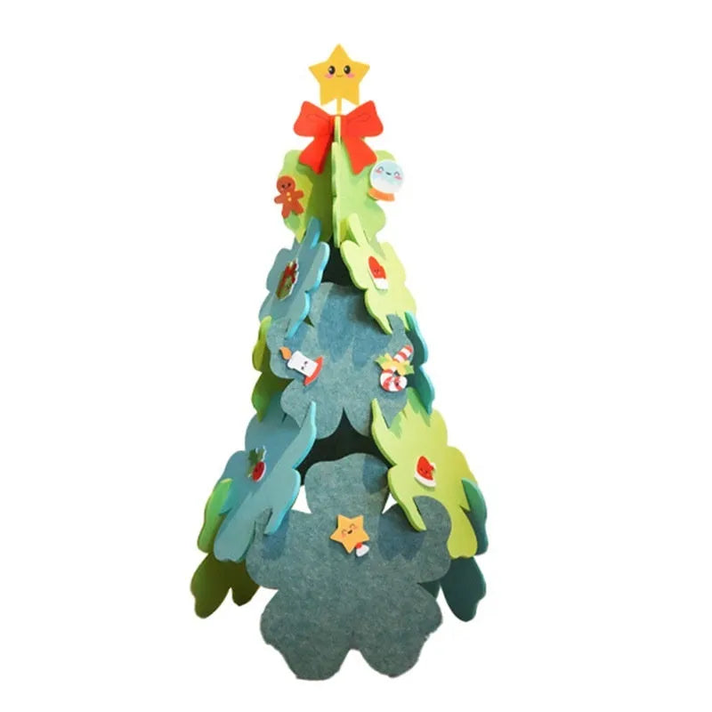 110cm XINGX felt Christmas tree with star light and original felt flower make-a-fortune design for Christmas landing décor