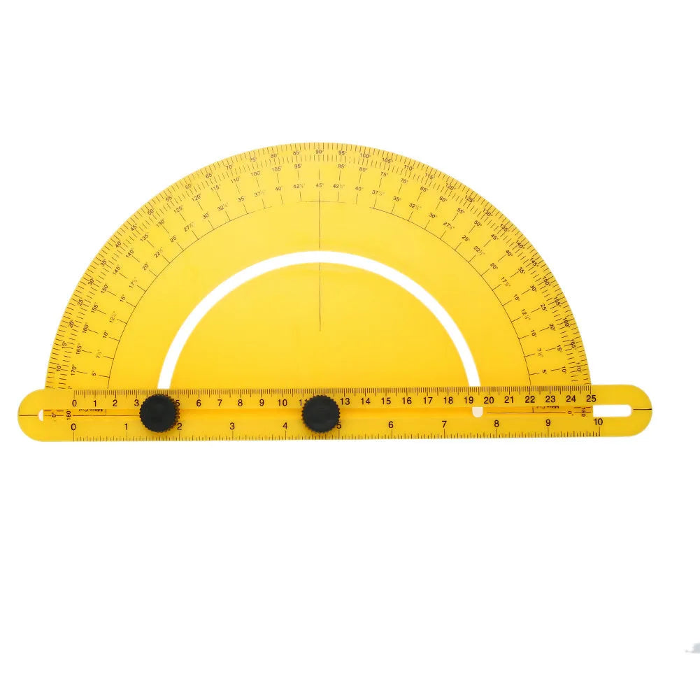 30cm 180-degree plastic carpentry ruler for angle measurement on wood and tiles