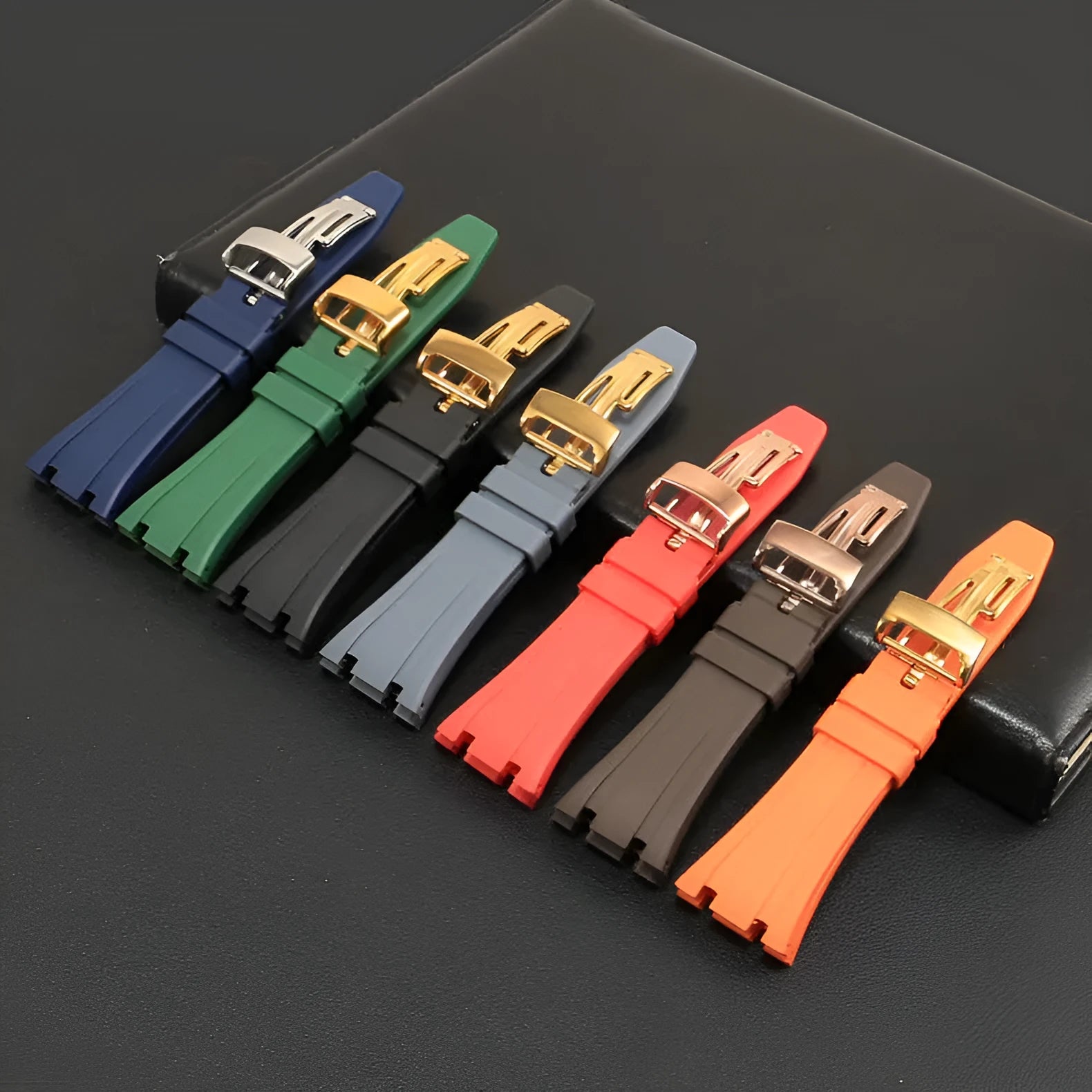27mm silicone watch strap in black for AP Royal Oak Offshore 15703 series, no buckle