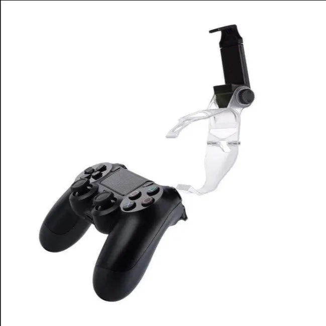 Black PS4 controller phone clip adapter with micro USB cable for Android smartphones