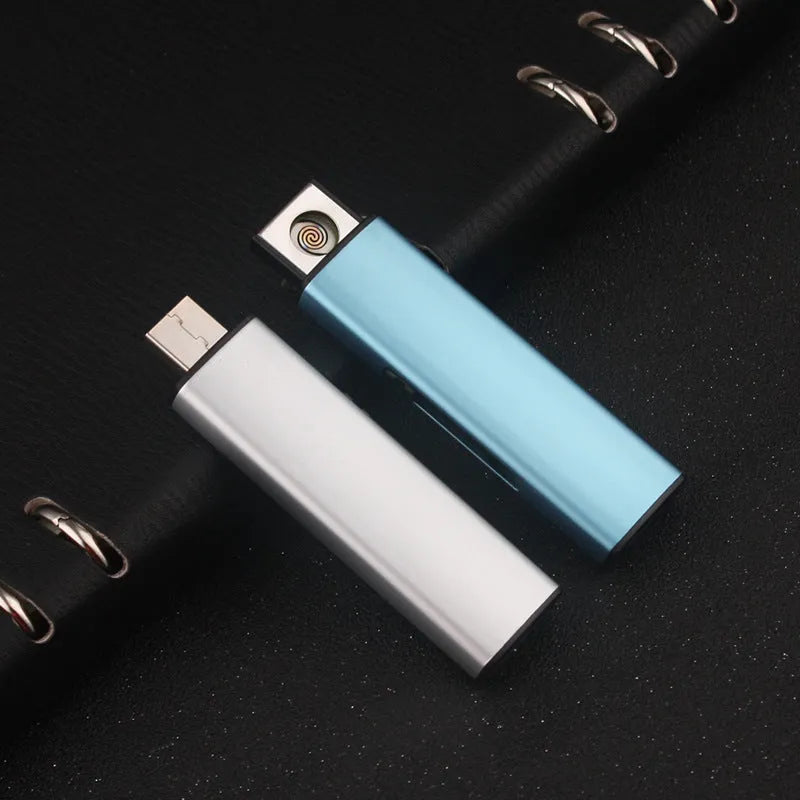 Set of 20 rechargeable windproof cigarette lighters with metal casings in various random colours