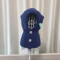 Wool pet knitted hat in monochrome pattern, available in red, white, pink, grey and sapphire blue, sizes XS to XXL