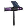 Black outdoor solar rechargeable UV mosquito killer lamp with IP65 waterproof rating and 2000mAh battery