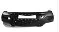 Black plastic automotive replacement bumper component for vehicle front or rear mounting
