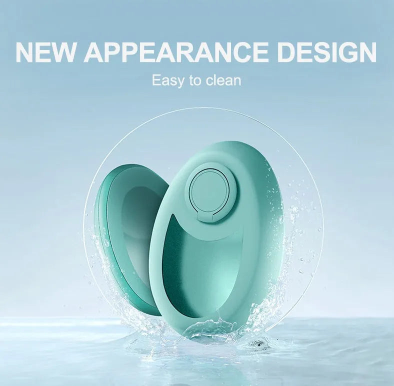 CJEER crystal hair removal device showing nano-glass surface and metal finger ring on compact flat tool