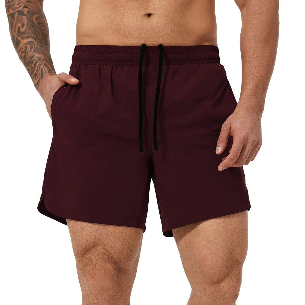 Men's moisture-wicking athletic shorts for basketball tennis running in nylon fabric
