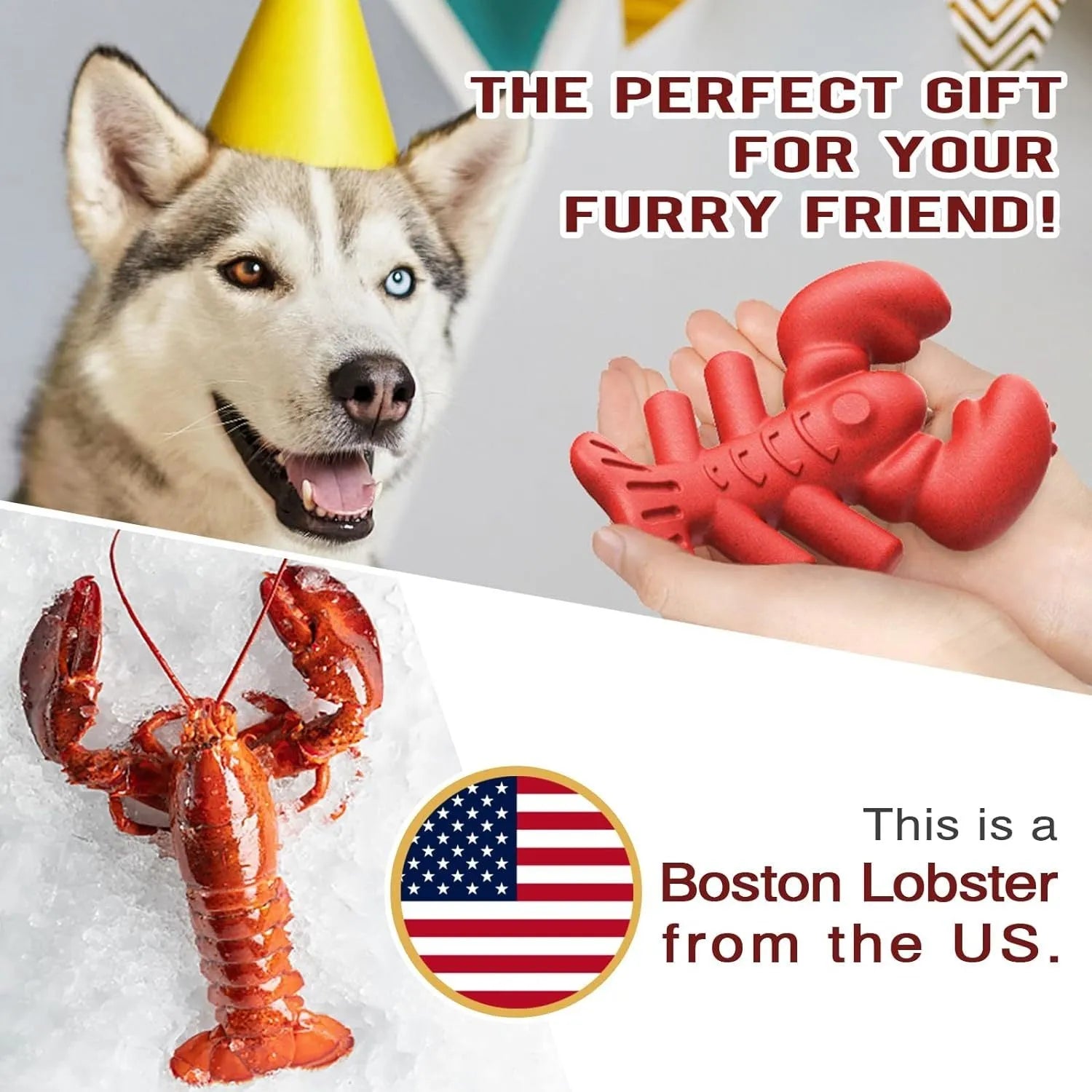 Red nylon chew toy for large dogs measuring 170mm long with dimensions for aggressive chewers