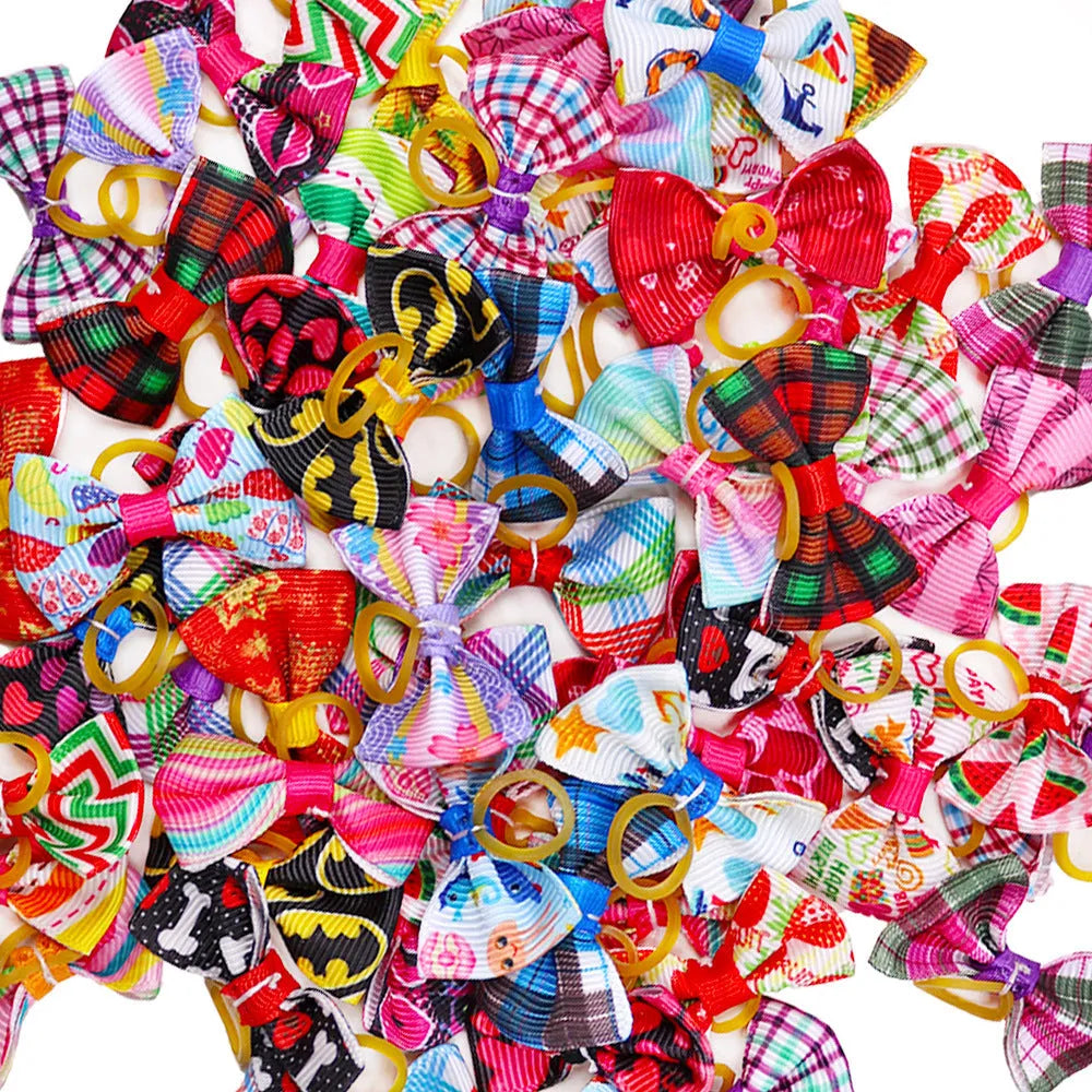 Pet head plaid bow cloth decoration in British style for cats and dogs