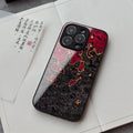 Niche dark lava glass shell mobile phone protective case in BL029 Lava black liquid glass texture