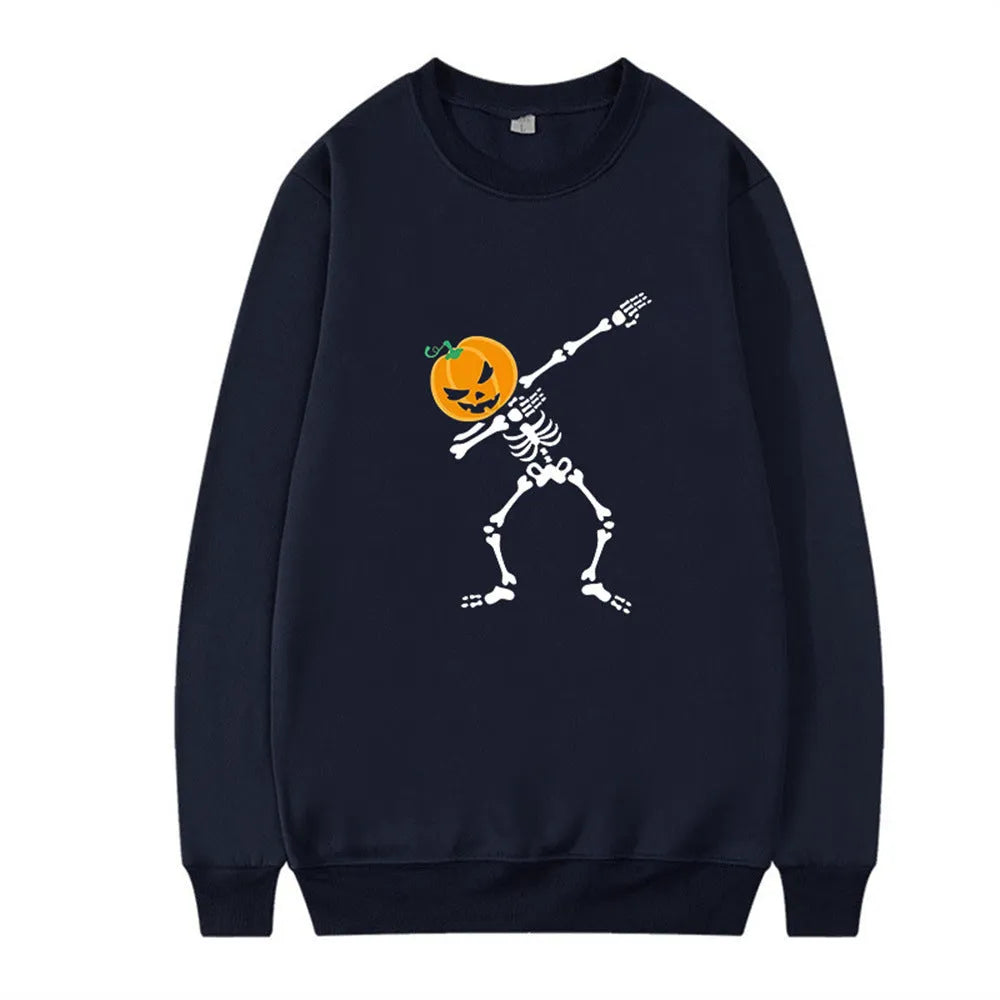 Women's printed cotton crew neck long sleeve top in multiple colours on a size chart.