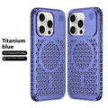 Electroplating magnetic suction heat dissipation aromatherapy phone case for iPhone 15 Pro and 15 Pro Max in Titanium Black