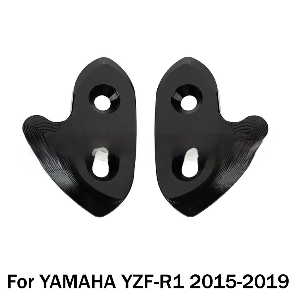 Aluminium alloy rearview mirror decorative cover seat plug for R1 2015-2019 in black
