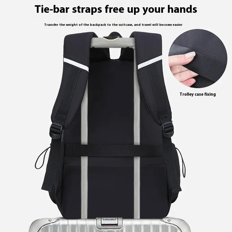 School Trends backpack in gray, large capacity Oxford cloth with curved shoulder straps for school use