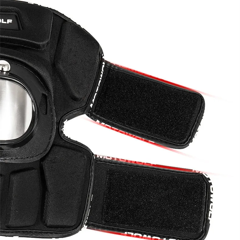 Set of off-road motorcycle knee pads and elbow pads made of stainless steel, one size, fall protector for motocross riding