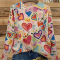 Loose fit digital printed top with lapel collar in polyester fabric showing size options from S to 5XL
