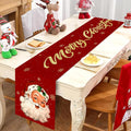Polyester Christmas table flag 181x35.5cm American style Santa Claus Head Statue for dining tables