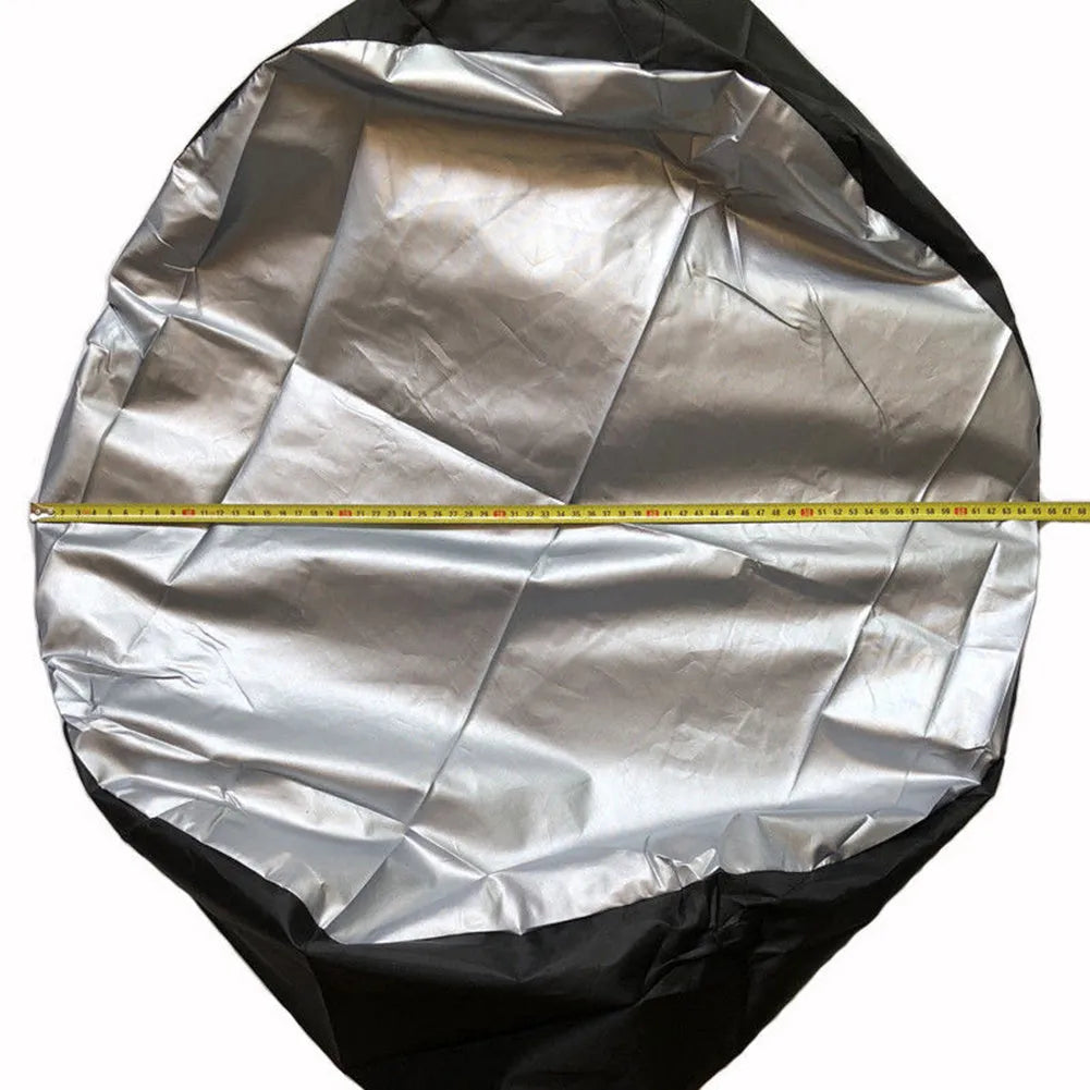 Small 65x37cm black car spare tyre cover made from 210D Oxford cloth with handle