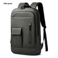 Men's Oxford cloth backpack in solid colour with sewing line details, lightweight design for business commute