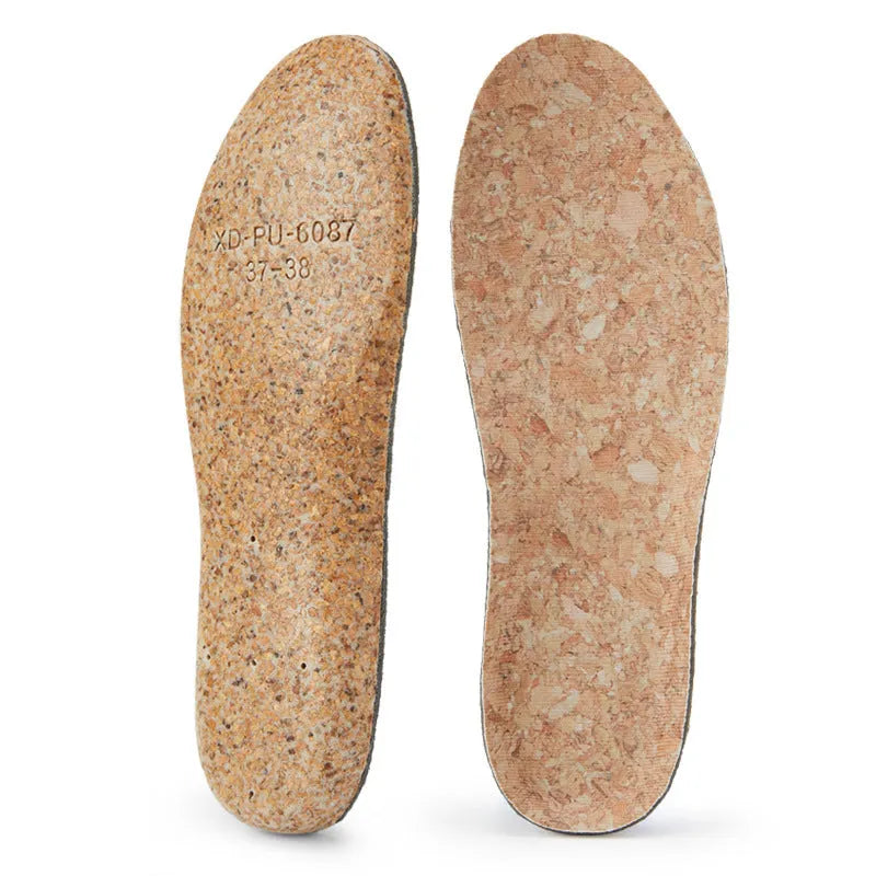 Flat foot insole with plain cloth, strong cotton and cork, breathable and sweat-absorbent, unisex sizes 35-46